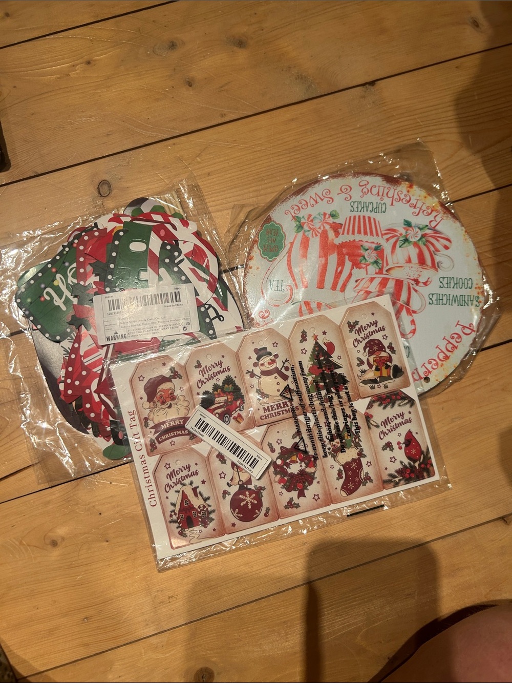 Christmas Bundle Gift Tags Set, paper party items & Wooden Sign